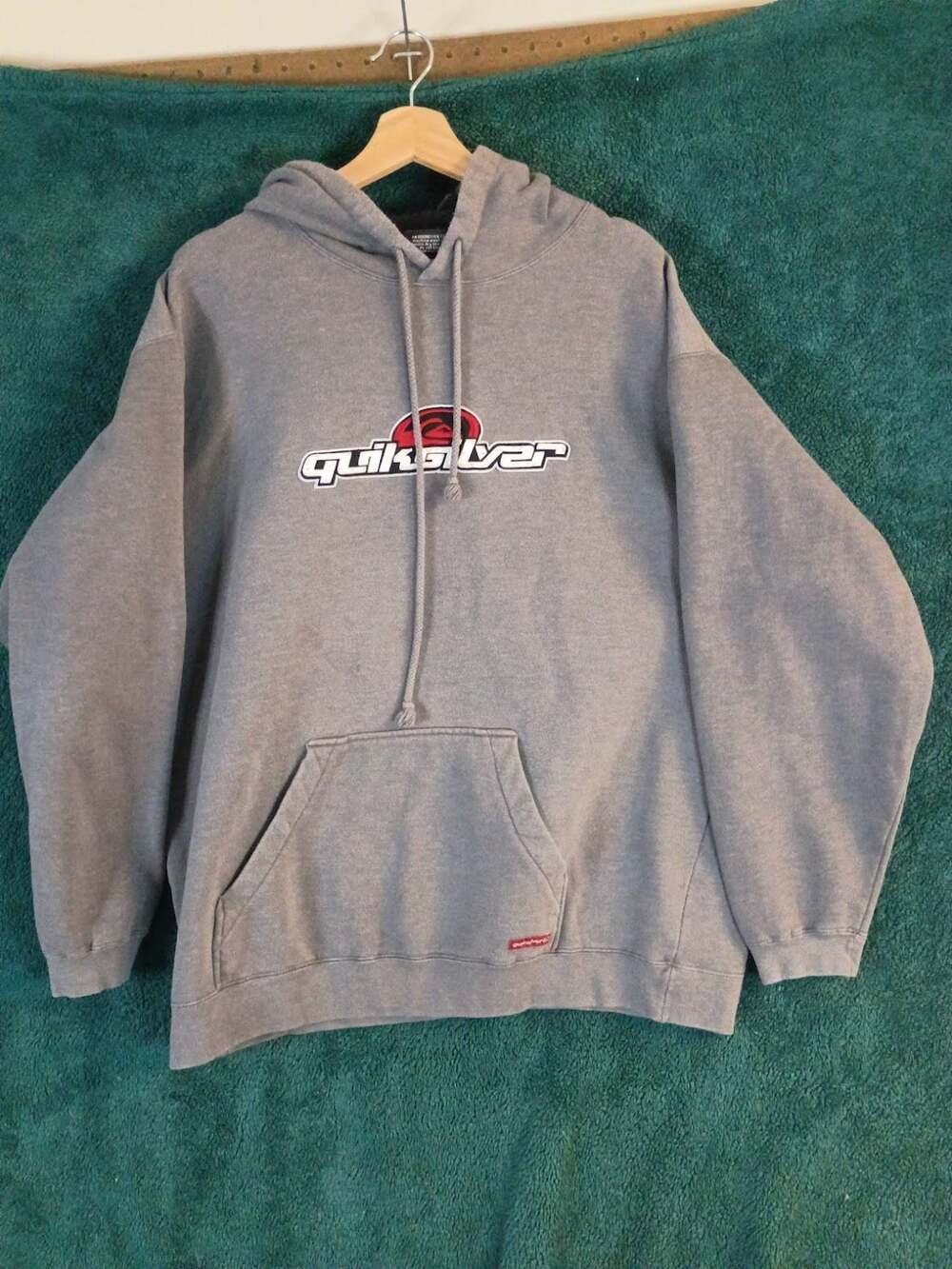 Quiksilver Logo Graphic Pullover Hoodie Gray XL